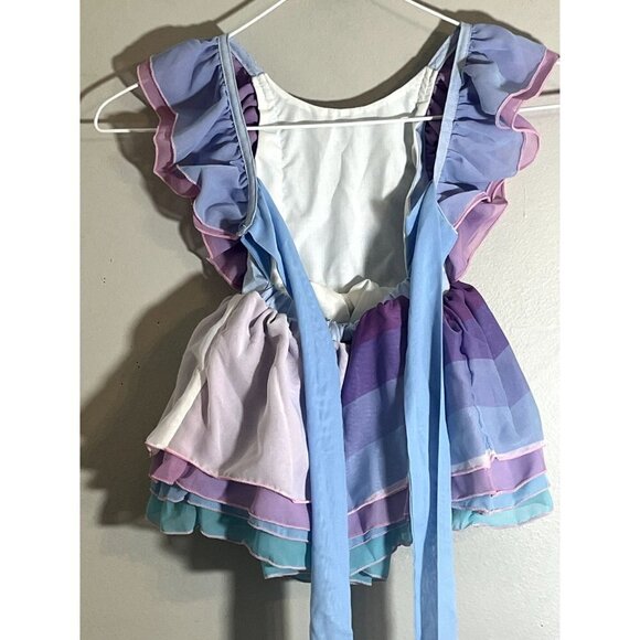 Pleiades Girl Dress Size 12M Blue Ruffle Tank Pink Ombre Rainbow Summer Chiffon - Picture 9 of 12